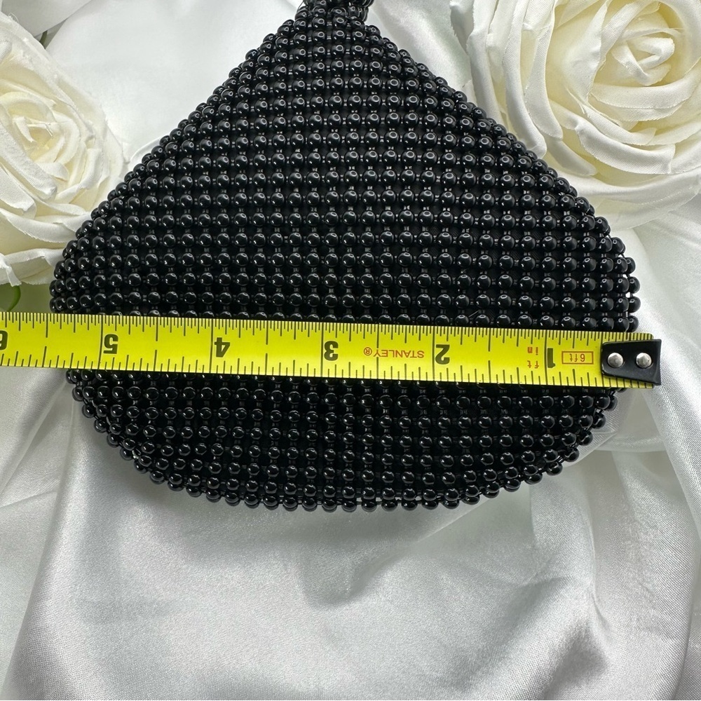 Chic Black Beaded Clutch - Picture 9 of 9